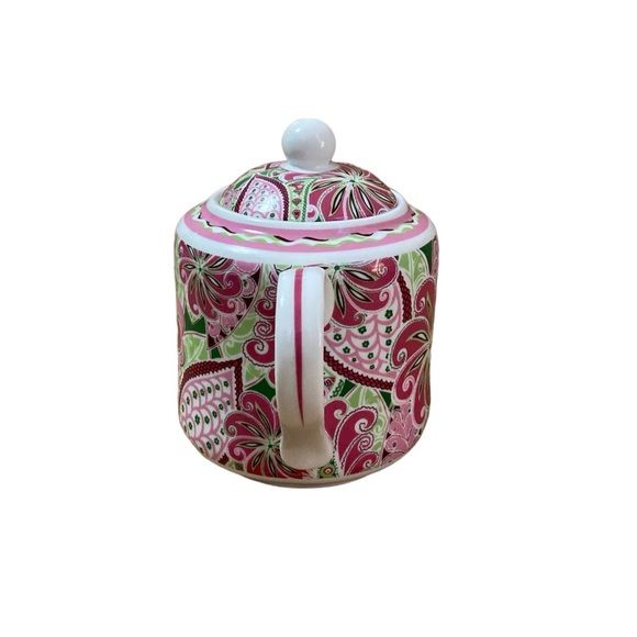 Vera Bradley Pinwheel Pink, Green 32oz Teapot Andrea by Sadek - Picture 4 of 12